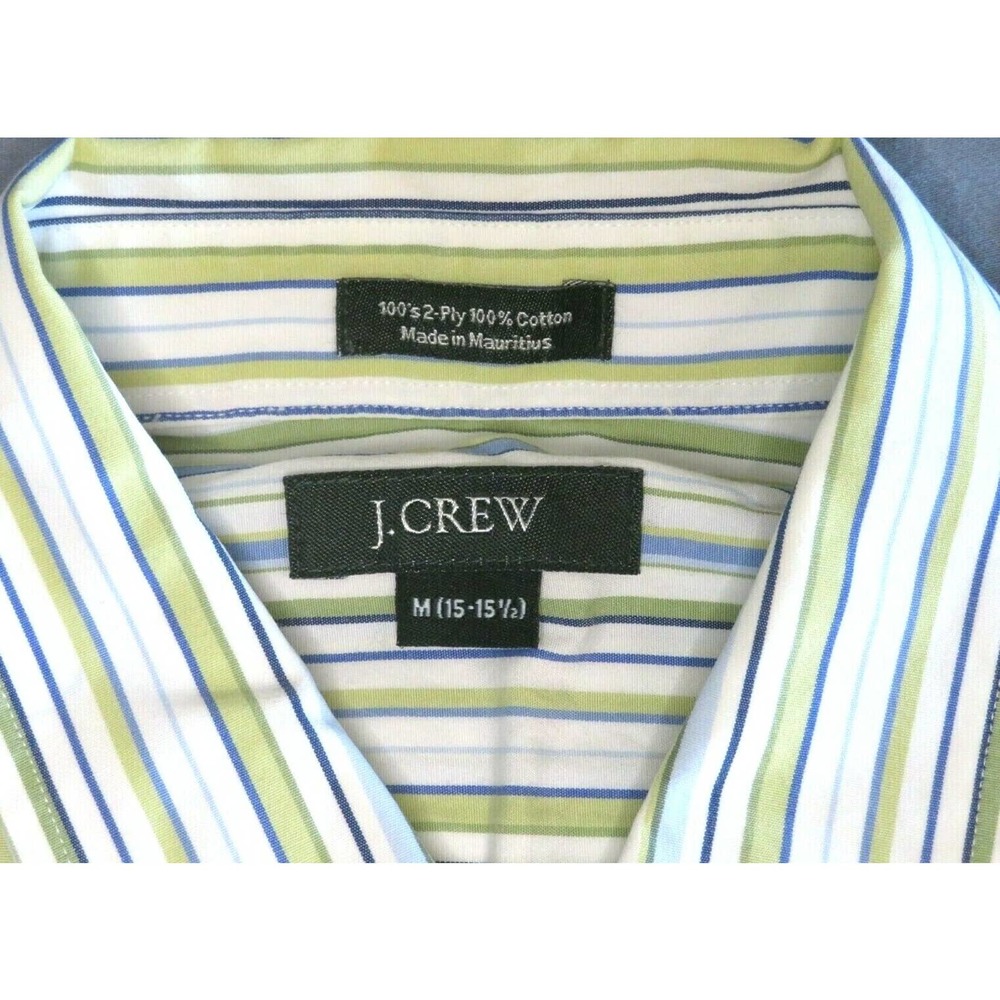 J Crew 100's Men's Size M (15 - 15.5) 2-Ply Cotton Button Down Striped Shirt